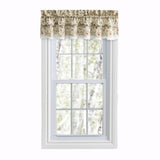 Ellis Curtain Cherries Ruffled 1.5" Rod Pocket Valance for Windows 52" x 12" Natural