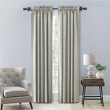 Ellis Curtain Springfield Stripe Tailored 3" Rod Pocket Curtain Panel Pair with Ties Black