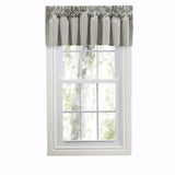 Ellis Curtain Springfield Stripe 3" Rod Pocket Tailored Valance for Windows 80" x 13" Black