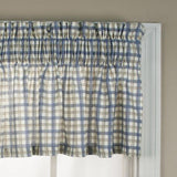 Ellis Curtain Bristol Plaid High Quality Water Proof Room Darkening Blackout Tailored Window Valance - 70 x 12", Blue