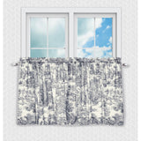 Ellis Curtain Victoria Park Toile Room Darkening Window Rod Pocket Pair Set With 2 Tiers - 2-Piece - 68x24"