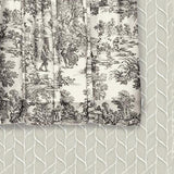 Ellis Curtain Victoria Park Toile Room Darkening Window Rod Pocket Pair Set With 2 Tiers - 2-Piece - 68x24"