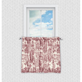Ellis Curtain Victoria Park Toile Room Darkening Window Rod Pocket Pair Set With 2 Tiers - 2-Piece - 68x24"