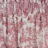 Ellis Curtain Victoria Park Toile Water Proof Room Darkening Blackout Tailored Window Valance - 70 x 12", Red