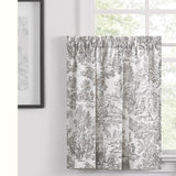 Ellis Curtain Victoria Park Toile Room Darkening Rod Pocket Window Curtain Panel with Ties