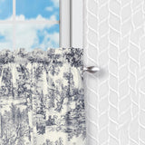 Ellis Curtain Victoria Park Toile Room Darkening Window Rod Pocket Pair Set With 2 Tiers - 2-Piece - 68x24"