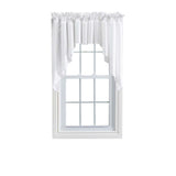 Ellis Stacey 3" Rod Pocket High Quality Fabric Solid Color Window Lined Swag Set White