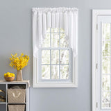 Ellis Stacey 3" Rod Pocket High Quality Fabric Solid Color Window Lined Swag Set White