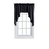 Ellis Stacey Solid Color Window 3" Rod Pocket High Quality Fabric Lined Swag Set Black