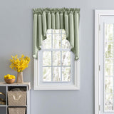 Ellis Stacey 3" Rod Pocket High Quality Fabric Solid Color Window Lined Swag Set Sage