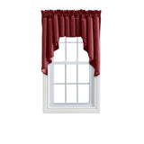 Ellis Stacey 3" Rod Pocket High Quality Fabric Solid Color Window Lined Swag Set Merlot