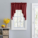 Ellis Stacey 3" Rod Pocket High Quality Fabric Solid Color Window Lined Swag Set Merlot