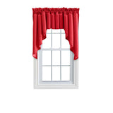 Ellis Stacey 3" Rod Pocket High Quality Fabric Solid Color Window Lined Swag Set Red