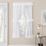 Ellis Curtain 70% Polyester 30% Cotton Stacey Ruffled Prscilla Curtain Panel Pairs With Tiebacks White
