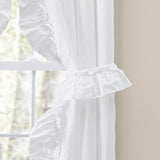 Ellis Curtain 70% Polyester 30% Cotton Stacey Ruffled Prscilla Curtain Panel Pairs With Tiebacks White