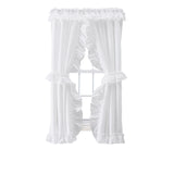 Ellis Curtain 70% Polyester 30% Cotton Stacey Ruffled Prscilla Curtain Panel Pairs With Tiebacks White