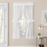 Ellis Curtain 70% Polyester 30% Cotton Stacey Ruffled Prscilla Curtain Panel Pairs With Tiebacks Ice Cream