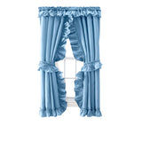 Ellis Curtain 70% Polyester 30% Cotton Stacey Ruffled Prscilla Curtain Panel Pairs With Tiebacks Slate