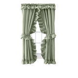Ellis Curtain 70% Polyester 30% Cotton Stacey Ruffled Prscilla Curtain Panel Pairs With Tiebacks Sage