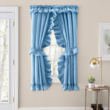 Ellis Curtain 70% Polyester 30% Cotton Stacey Ruffled Prscilla Curtain Panel Pairs With Tiebacks Slate