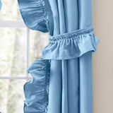 Ellis Curtain 70% Polyester 30% Cotton Stacey Ruffled Prscilla Curtain Panel Pairs With Tiebacks Slate