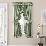 Ellis Curtain 70% Polyester 30% Cotton Stacey Ruffled Prscilla Curtain Panel Pairs With Tiebacks Sage