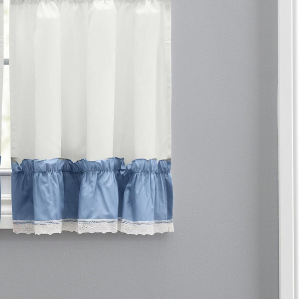 Ellis Curtain Madelyn Ruflled Victorian 1.5" Rod Pocket Window Curtain Tiers Sla