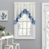 Ellis Curtain Madelyn Ruflled Victorian 1.5" Rod Pocket Swag for Windows Lace Edge 82" x 38" Slate