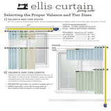 Ellis Curtain 100% Cotton Victoria Park Toile Bradford Shaped Window Valance With Print over Solid 70" x 15" Blue