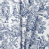 Ellis Curtain 100% Cotton Victoria Park Toile Bradford Shaped Window Valance With Print over Solid 70
