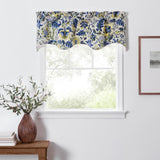 Ellis Curtain Regency Scallop Shaped 3" Rod Pocket Valances for Windows 50" x 15" Blue