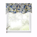 Ellis Curtain Regency Scallop Shaped 3" Rod Pocket Valances for Windows 50" x 15" Blue