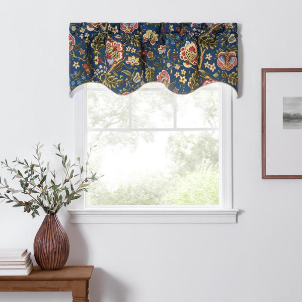 Ellis Curtain Regency Scallop Shaped 3" Rod Pocket Valances for Windows 50" x 15
