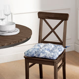 Ellis Curtain 100% Cotton Victoria Park Toile Poly Filled Chair Pad 15" x 14" Blue