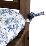 Ellis Curtain 100% Cotton Victoria Park Toile Poly Filled Chair Pad 15" x 14" Blue