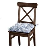 Ellis Curtain 100% Cotton Victoria Park Toile Poly Filled Chair Pad 15" x 14" Blue