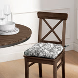 Ellis Curtain 100% Cotton Victoria Park Toile Poly Filled Chair Pad 15" x 14" Black