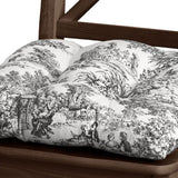 Ellis Curtain 100% Cotton Victoria Park Toile Poly Filled Chair Pad 15" x 14" Black