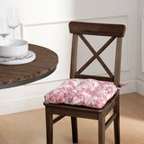 Ellis Curtain 100% Cotton Victoria Park Toile Poly Filled Chair Pad 15" x 14" Red