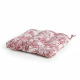 Ellis Curtain 100% Cotton Victoria Park Toile Poly Filled Chair Pad 15" x 14" Red
