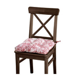 Ellis Curtain 100% Cotton Victoria Park Toile Poly Filled Chair Pad 15" x 14" Red