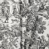 Ellis Curtain 100% Cotton Victoria Park Toile Tie Up Window Valance Includes 2 Looped Ties 60" x 24" Black