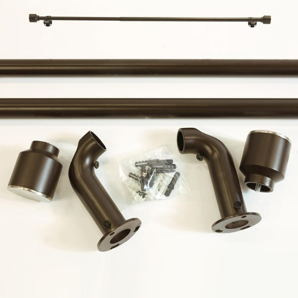 Thermaplus Patented Blackout Exclusive Curtain Rod Cap Finial Extendable Espress