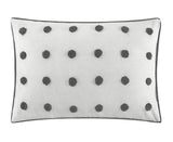 Chic Home Desiree Cotton Comforter Set Contemporary Striped Clip Jacquard Bedding - Decorative Pillows Shams Included - 5 Piece - Grey