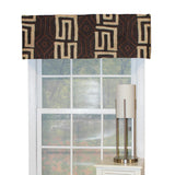 RLF Home Atahaulpa Tailored Window Treatment Valance 3" Rod Pocket 50" x 14" Chocolate