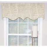 RLF Home Cursive Regal 100% Cotton with Fully Lined 3" Rod Pocket Valnance for Windows 50" x 17" Putty
