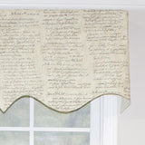 RLF Home Cursive Regal 100% Cotton with Fully Lined 3" Rod Pocket Valnance for Windows 50" x 17" Putty