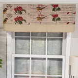 RLF Home Song Bird Banded 100% Cotton with Fully Lined 3" Rod Pocket Valnance for Windows 50" x 15" Beige