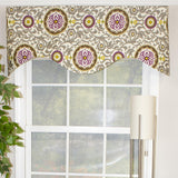 RLF Home Celestial Cornice 100% Cotton with Fully Lined 3" Rod Pocket Valnance for Windows 50" x 17" Sterling