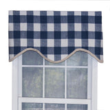 Buffalo Check Style All Season 3" Rod Pocket Valance 50" x 17" Navy by RLF Home